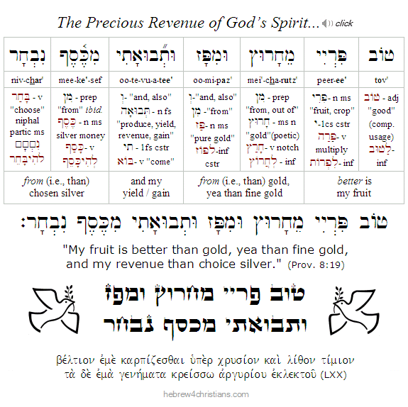 Proverbs 8:19 Hebrew lesson