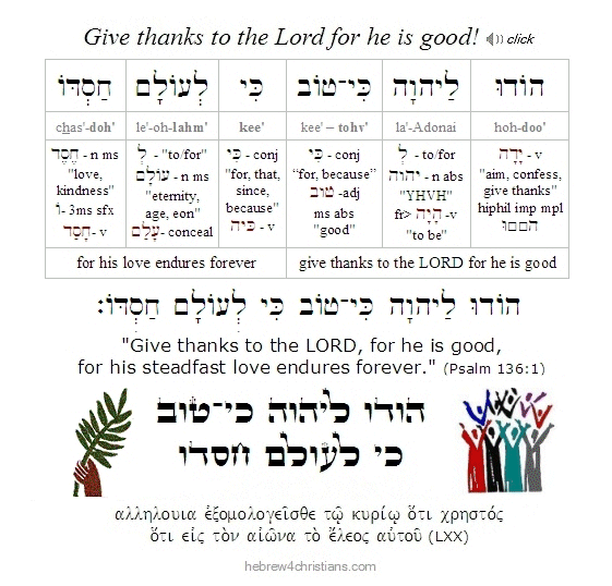 O Give Thanks to the LORD