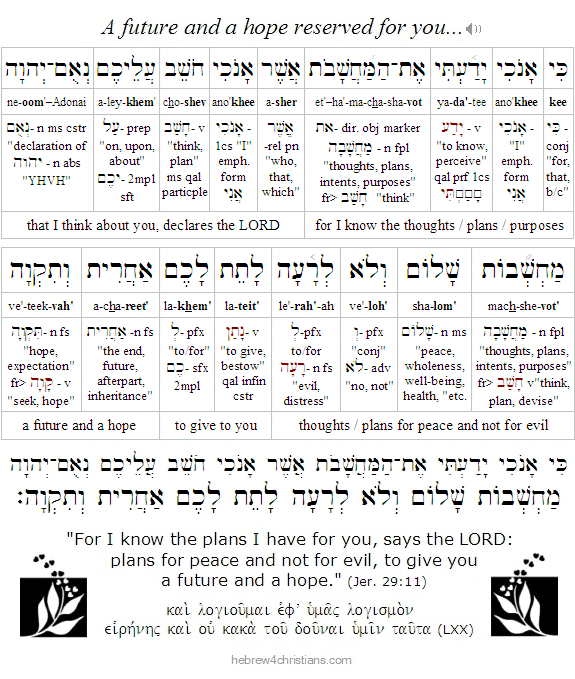 Jer. 29:11 Hebrew